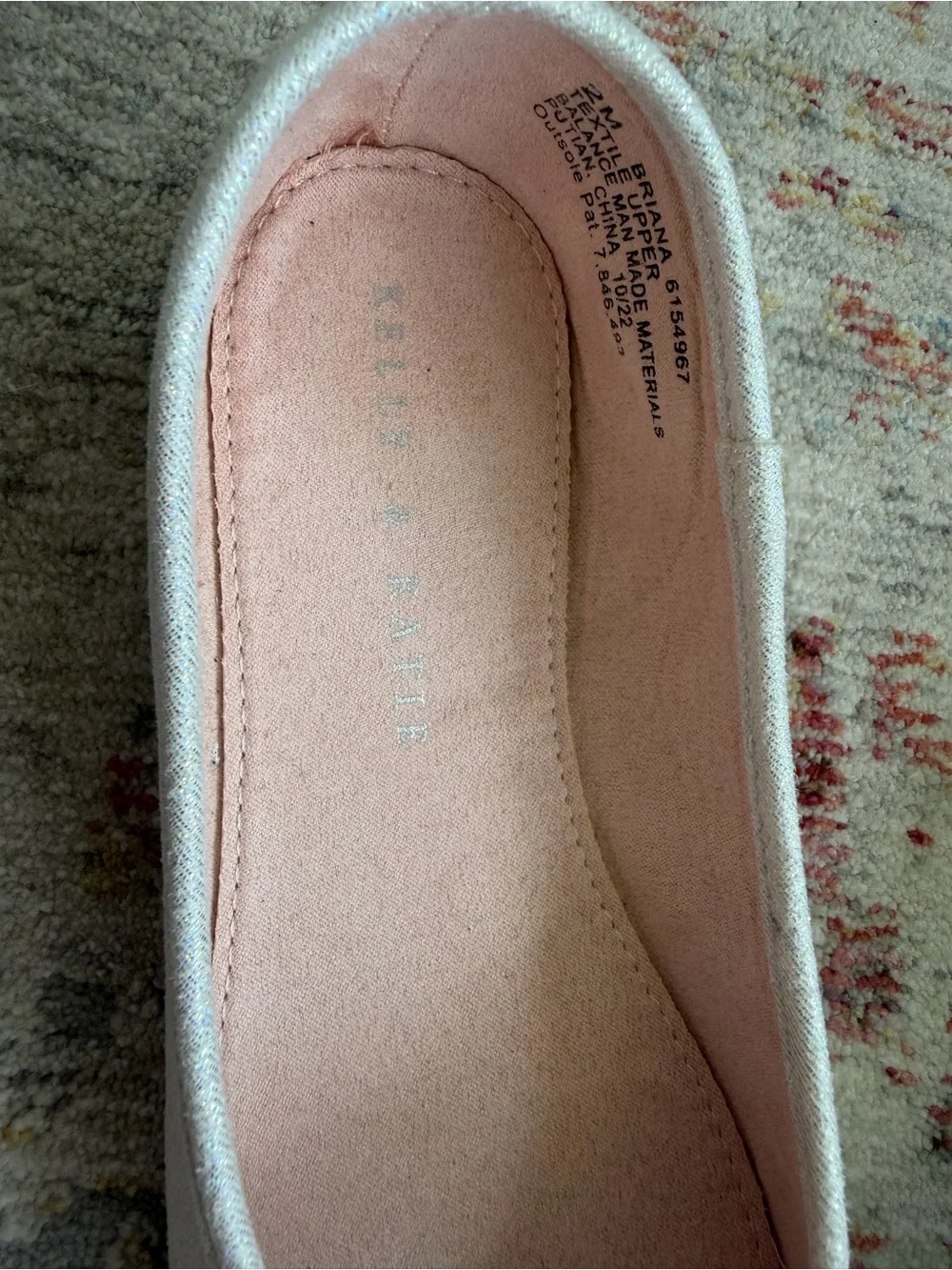 Kelly & Katie Girls' Glitter Ballet Flats, size 2